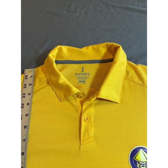 Elevate Men’s Polo Shirt Large Yellow Short Sleeve Performance Golf Casual Logo - Picture 5 of 13